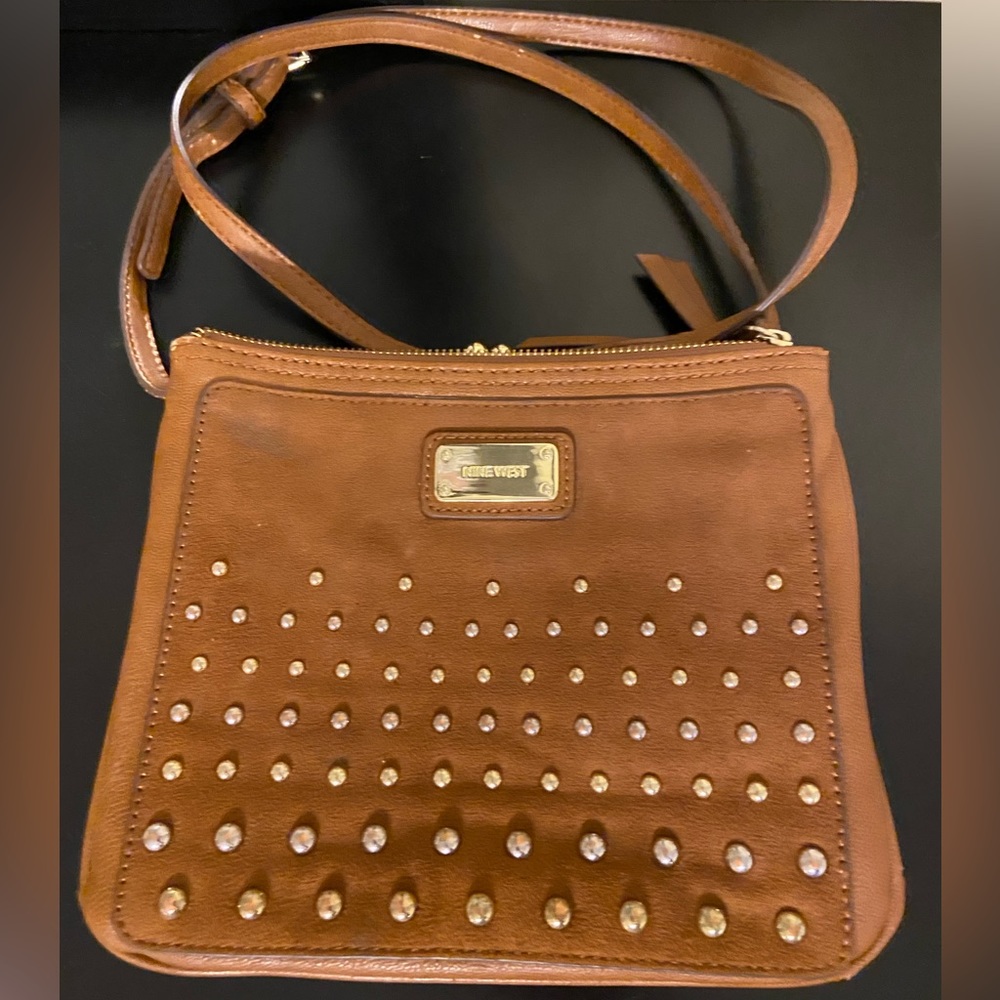 Nine West | Tobacco Studded Jaya Crossbody Bag